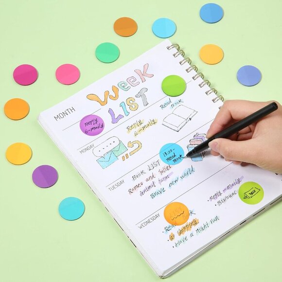 Transparent Sticky Note Set, 560Sheets, Colorful, Round Transparent Sticky Notes - Picture 7 of 8